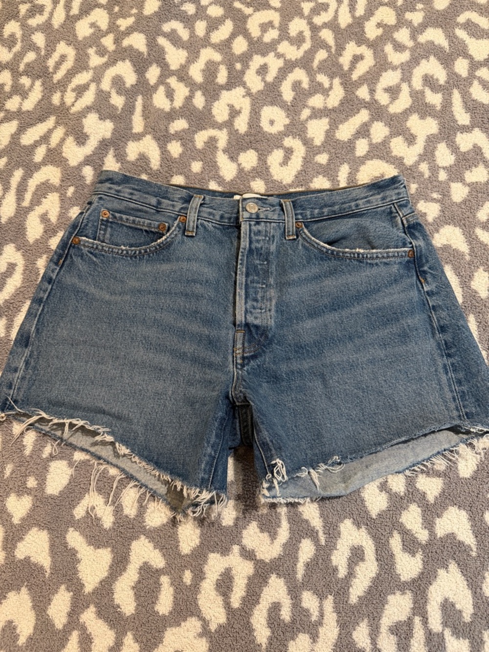 Agolde Parker Long Denim Short